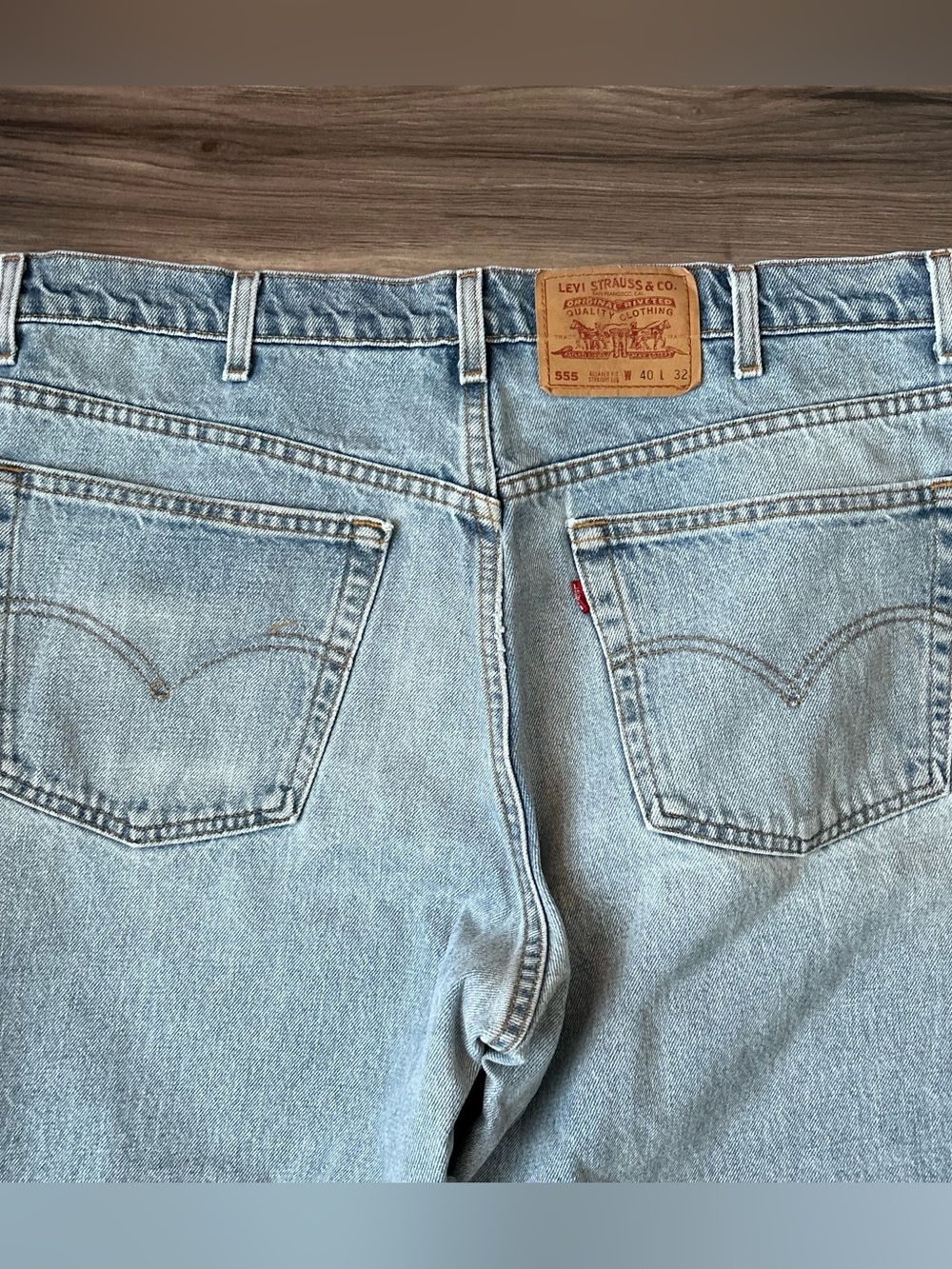 Vintage 90s Levis 555 Jeans Men's 40X32 Relaxed Straight Leg USA Med Wash